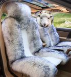 Gracefur Genuine Australia Sheepskin Car Seat Cover Luxury High Low Wool Seat Cover Fits Car, Truck, SUV, or Van (Grey tips)