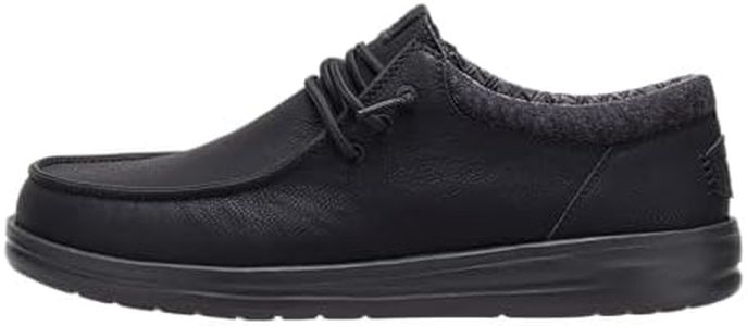 HEYDUDE Men's Paul | Mens Shoes | Men's Lace Up Loafers | Comfortable & Light-Weight Black/Black