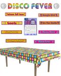 Disco 70s Party Decorations 70s Theme Party Decorations Tablecover Banner and Cutouts Bundle | Disco 70s Birthday Decorations Party Supplies (Decorations) | Printable Invitation