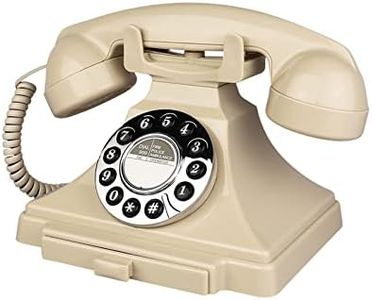 Corded Telephone, Retro Landline Phones for Home, Single Line Old Fashion House Phone with Loud Ringer for Seniors, Classic Antique Phones for Office/Hotel/School (Ivory)