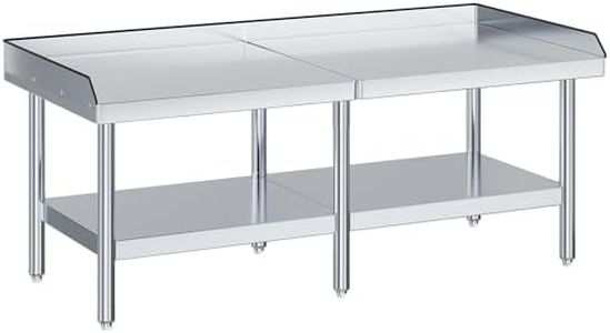 Jocisland 72"x30" Stainless Steel Equipment Stand & Grill Stand Table, NSF Certified with Adjustable Undershelf, Leveling Legs and Edge Baffle for Commercial Kitchen, Restaurant & Home