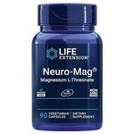 Life Extension, Neuro-Mag, Magnesium-L-Threonate, Minerals, Muscle Cramps, 90 Capsules, Nutritional Supplement, 90 Capsules, Vegan, Gluten Free, Soy Free