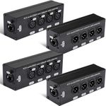 Copkim 4 Pack 4 Channel 3 Pin Multi Network XLR Cable Breakout 3 Pin XLR Male and Female Over RJ45 Ethercon Cable Multi Extender for Stage Lighting and Home Recording Studio Compatible