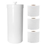 Youngever Plastic Toilet Paper Holder Stand, 3 Rolls Toilet Tissue Holder, Compact Toilet Tissue Rolls Organizer with Lid