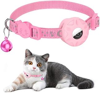 Airtag Cat Collar, Refective Collar for Cat with Safety Buckle and Waterproof Air Tag Holder in 3/8" Width, Cat Airtag Collar, Cat GPS Tracker Collar Compatible with Apple Airtag for Cat Kitten