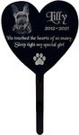 KC Laser Crafts Personalised Pet Dog Cat Animal Memorial, Grave Memorial, Pet Memorial Garden Plaque, Black Acrylic Grave Marker Stake