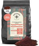 Ethiopian Harrar Coffee, Espresso Grind, Medium Roast, 5LB – Single Origin, Fair Trade, Specialty Beans with Chocolate & Fruity Notes, Fresh Roasted to Order