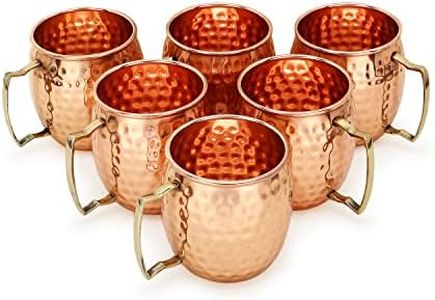Zap Impex - Cobre martillado de cobre puro - Mule de Moscú - Ideal para todas las bebidas frías Bar o para el hogar Juego de regalo grande de 6