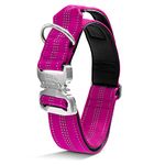 Black Rhino - Tactical Dog Collar Ultra-Soft Neoprene Padded Dog Collars for Medium, Large, XL Dogs | Heavy Duty Metal Buckle | Padded Handle for Dog Training (XL, Pink) , dog collar large dogs