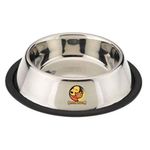 Foodie Puppies Stainless Steel Bowl for Dogs, Cats and Any Pets - 700ml I Dog/Cat Feeding Bowl I Non-Skid Food/Water Bowl for Dogs/Pets I Non-Toxic and Safe for Pets