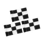 KINGTOP Checkered Golf Flag 8x6 Inch – Black/White Check, 420D Nylon, Tube Inserted – Mini Practice Putting Green Flags for Yard, 3-Pack