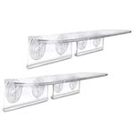 Window Garden Double Veg Ledge - Window Shelf for Plants, Clear Acrylic Shelves - Suction Cup Indoor Plant Holder - Glass Window Sill Extender for Microgreens Kit, Seed Starter Pots, Planters (2 Pack)