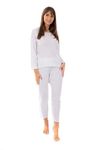 Daisy Dreamer Womens Thermal Sets Long Sleeve Top & Pants Ladies Warm Winter Baselayer Tops Trouser Set, White UK 18-20