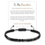 I Love You Morse Code Bracelet, Adjustable Personalized Inspirational Magnetic Bracelets, School Season Gift (black, grandson)