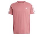 adidas Men's Essentials Single Jersey 3-stripes Tee Short Sleeve T-Shirt, Preloved Crimson F24, 3XL