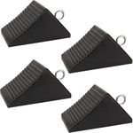 AFA Tooling - Set of 4 Wheel Chocks | Heavy Duty Nylon Rubber Wedge for Front and Back Tires | Heavy Weighted Design and Tie Off Eyebolts | Chock Block for Your Camper, Trailer, RV, Truck, Car or ATV