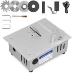 Mini Table Saw, Portable Woodworking Table Saw, Adjustable Precision Table Saw with 4 Blades 0.1-15mm Adjustable, Multifunctional Aluminum Table Saw for Woodworking DIY Projects