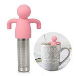 Leden Loose Leaf Tea Steeper Cute Tea Infuser for Girl Kids Extra Fine Mesh Tea Ball Stainless Steel Tea Filter with Silicone Lid for Cup Mug Pot Pink