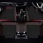 AutoClow/Premium 7D car mat Full Set Honda City (Model : 2014-2019) || Luxury Leather Double Car Floor Mat Complete Set || 100% Waterproof and Washable || Color : Black-Red (Design-1)