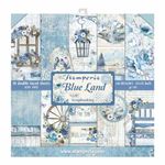 Stamperia International KFT Block 10 sheets - Double Face Blue Land, 30.5 x 30.5 (12" x 12"), Multicoloured