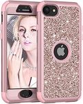 Asuwish Phone Case for iPhone 6plus 6splus 6/6s Plus Cell Cover Hybrid Rugged Bling Glitter Body Hard Duty Slim Accessories iPhone6 6+ iPhone6s 6s+ i 6P 6a S Six iPhone6splus Women Girls Rose Gold