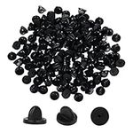 150Pcs Rubber Pin Backs, Black Pin Badge Backs Butterfly Clutch Pin Backs Lapel Pin Backs Locking Pin Backs for Badges Jewelry Making (0.45" 11.5mm Diameter)