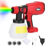 Aliarm Cordless Paint Sprayer for Milwaukee M18 18V Li-ion Battery,200W HVLP Brushless Motor Handheld Paint Sprayer Gun with 4 Size Nozzles 3 Patterns for Furniture Walls Fence Door(No Battery)