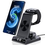 Wireless Induction Charger for Samsung Galaxy S25 Ultra, Wireless Charger with Digital Clock for Samsung Galaxy Watch 8/7/Ultra/6/5, Wireless Charger for Fold 7/Galaxy S24, Z Flip 4, Active 2