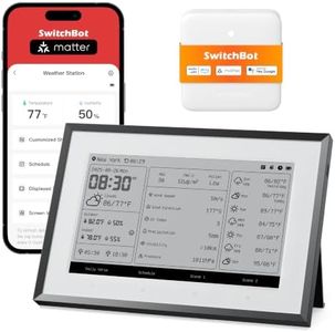 SwitchBot Smart E-Ink Weather Station, 7.5" Wireless Indoor & Outdoor Temperature and Humidity Monitor with Electronic Calendar, Compatible with Google, iCloud, Outlook and More