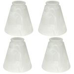 Set of 4 Premium Ceiling Fan Light Covers, Transitional Style Milky Glass Alabaster Shade, YELOKIE Perfect Ceiling Fan Replacement Glass Accessories, Standard 2-1/8" Fitter Size