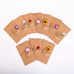 Ksix 10Pcs Handmade Vintage Kraft Blank Note Card Thank Notes, Greeting Card, Dried Flowers Greeting Cards, Handmade Invitation Card, Birthday Party Invitation Card With Envelopes (Pack of 10)