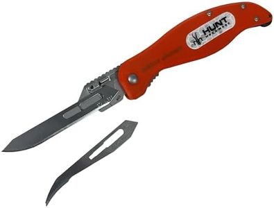 OUTDOOR ELEMENT Field Feather - Hunt Hardware Collaboration - Folding Replacable Blade Knife, 4 Straight and 3 Curved Surgical Blades Included, Fire Starting Wheel Built Into Handle