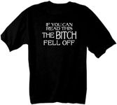 Hot Leathers Bitch Fell Off Short Sleeve Tee (Black, X-Large)