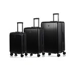 CHAMPS Element Collection Durable Expandable Hardside Spinner 3-Piece Luggage Set, Ultra-Strong Lightweight Polycarbonate with TSA Locks and 360-Degree Wheels, Black