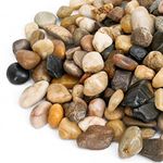 Mr. Fireglass Polished Pebbles, 3/8" Natural Decorative Mixed Color Stones Aquarium Gravel River Rocks for Potted Plants, Landscaping and Home Decor (5-lb Bag)