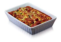 KitchenCraft World of Flavours Lasagne Dish, Cannelloni and Pasta Bakes, Stoneware, 30 x 21 cm, White