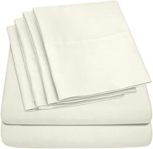 Deep Pocket Queen Sheets - 6 Piece 1500 Supreme Deluxe Collection Up to 21" Extra Deep Pocket Ultra Soft Queen Sheet Set Deep Pocket Bedding, Extra Deep Queen, Ivory