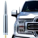 CZSWCH 50 Cal Truck Bullet Antenna Compatible with Ford F Series Raptor/Dodge RAM/Chevrolet Silverado & GMC Sierra/Jeep Wrangler Gladiator-Short Replacement Antenna 1990 - Current (Chrome)