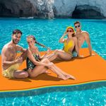 Stopsad 6' Floating Water Mat, Foam Water Floating Pad, Tear-Resistant XPE Foam, Lily Pad for Water Recreation Pool, Beach, Ocean, Lake, Suitable for Multiple Users, Blue&Orange (6 * 4')