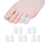 Pinky Toe Caps, Breathable Toe Protector Cover Sleeves 10 Pcs with Holes for Small toes, Provides Relief from Corns, Blisters, Sores, Reduce Friction and Rubbing