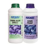 Nikwax Down Proof & Down Wash Direct Twin Pack for Waterproofing and Cleaning Down Jackets, Duvets and Equipment (1 Litre x2)