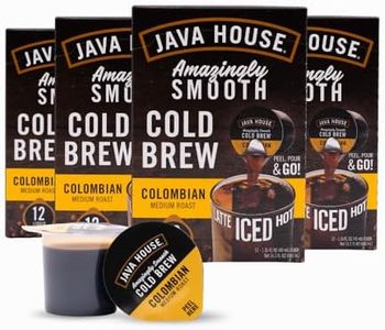 Java House Cold Brew Coffee, Colombian Medium Roast Coffee Concentrate Liquid Pods - 1.35 Fluid Ounces (48 Count) Enjoy Hot Or Iced