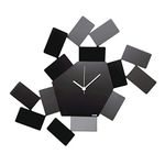 Alessi MT19 B La Stanza dello Scirocco Wall Clock-Steel Coloured with Epoxy Resin, Black, 46 x 33.5 x 4 cm