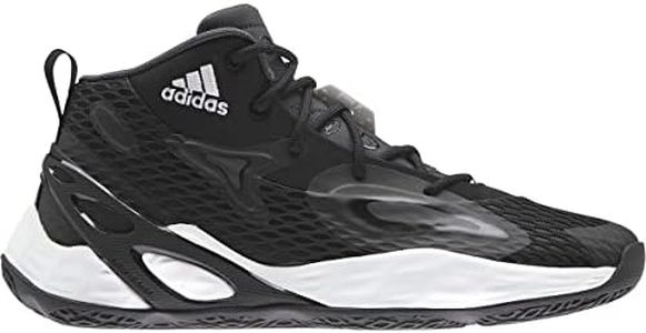 adidas Exhibit A Mid Shoe - Unisex Basketball Core Black/Silver Metallic/Team Dark Grey