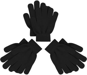 VABX-Purple 3 Pairs Magic Gloves Kids Black Warm Knit Gloves for Kids 3-12 Boys Girls Outdoor Cycling Biking Sports Protection Gloves