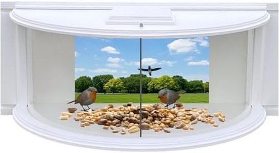 Generic Clearview Window Bird Feeder 180 Degree in Home View USA Made, Watch Wild Birds in Your Home, White