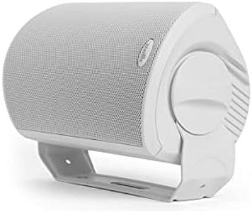 Polk Audio Atrium 4 Outdoor Speakers with Powerful Bass (Pair, White), All-Weather Durability, Broad Sound Coverage, Speed-Lock Mounting System