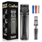 GOCHA Gadgets | Cone Loader and Grinder | Manual Mini Cone Filler | Portable Herb Grinder and Roll Filling Machine | Pre-Rolled Cones With Grinder To Grind, Fill, Pack and Store | (Black)