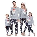 MyFav Matching Family Christmas Pyjamas Set Xmas Sleepwear Santa Claus Loungewear for Womens Mens Kids (Santa,Men,XXL)