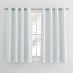 PONY DANCE 45-inch Drop Room Darkening Curtains Window Treatment Blackout Top Eyelet Darkening Curtain Panel for Infant Room/Kitchen/Nursery, 2 Pieces, Wide 52-inch x Drop 45-inch, Greyish White